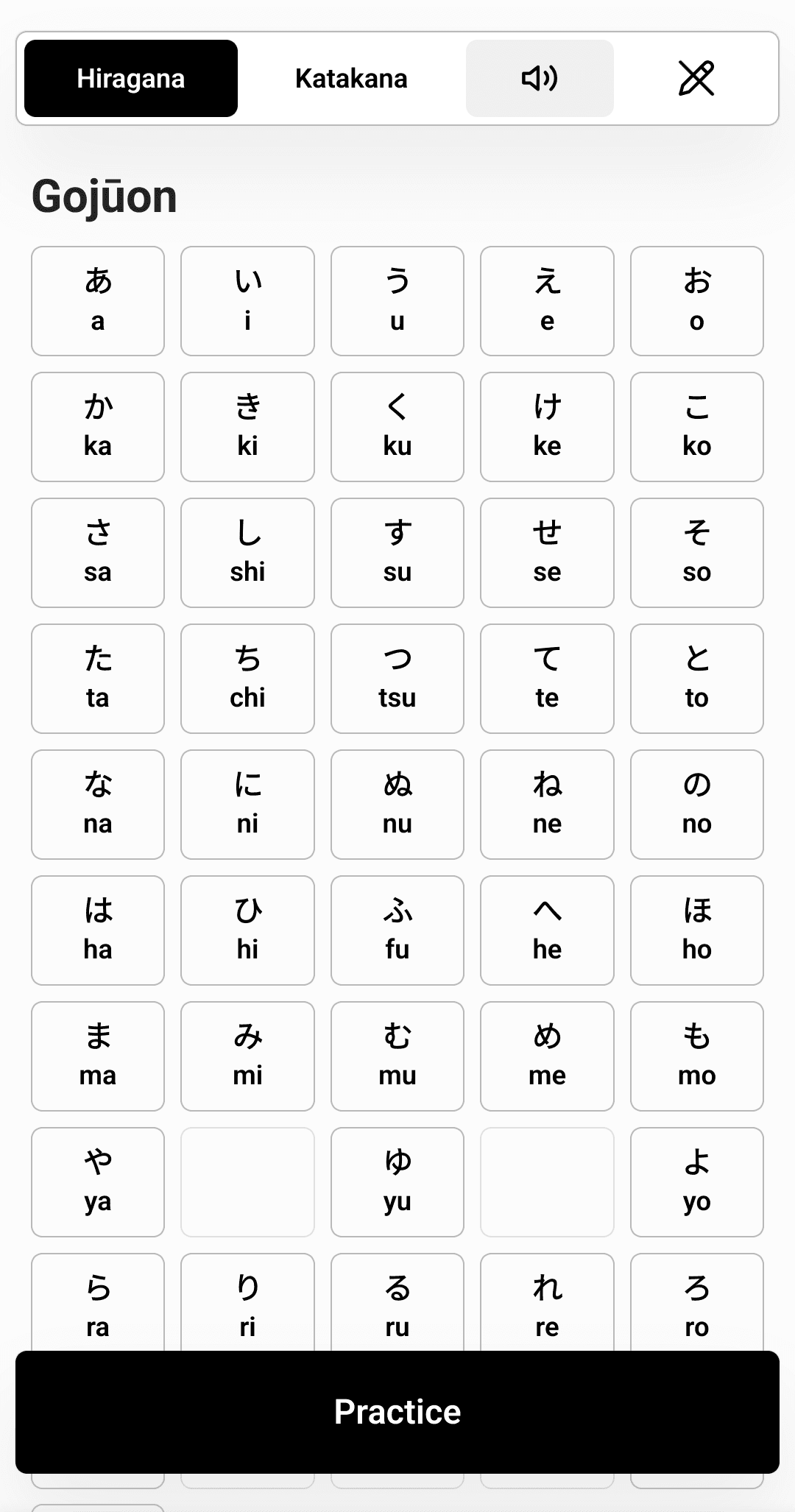 kana chart