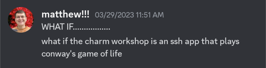 original workshop idea dm